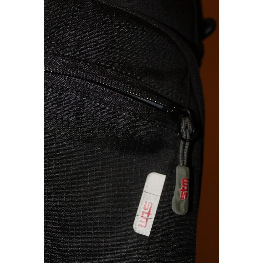 STM Black Nylon Vertical Messenger Crossbody Tablet Tech Bag Organizer Utility
